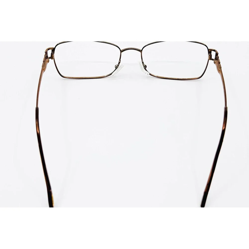 Safilo Eyeglasses Womens Brown Metal Rectangular Frame Italy 135